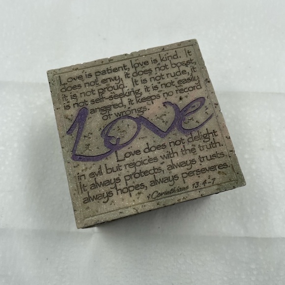 Demdaco By Faith Bill Stross LOVE Lidded Keepsake Trinket Box - Picture 2 of 5